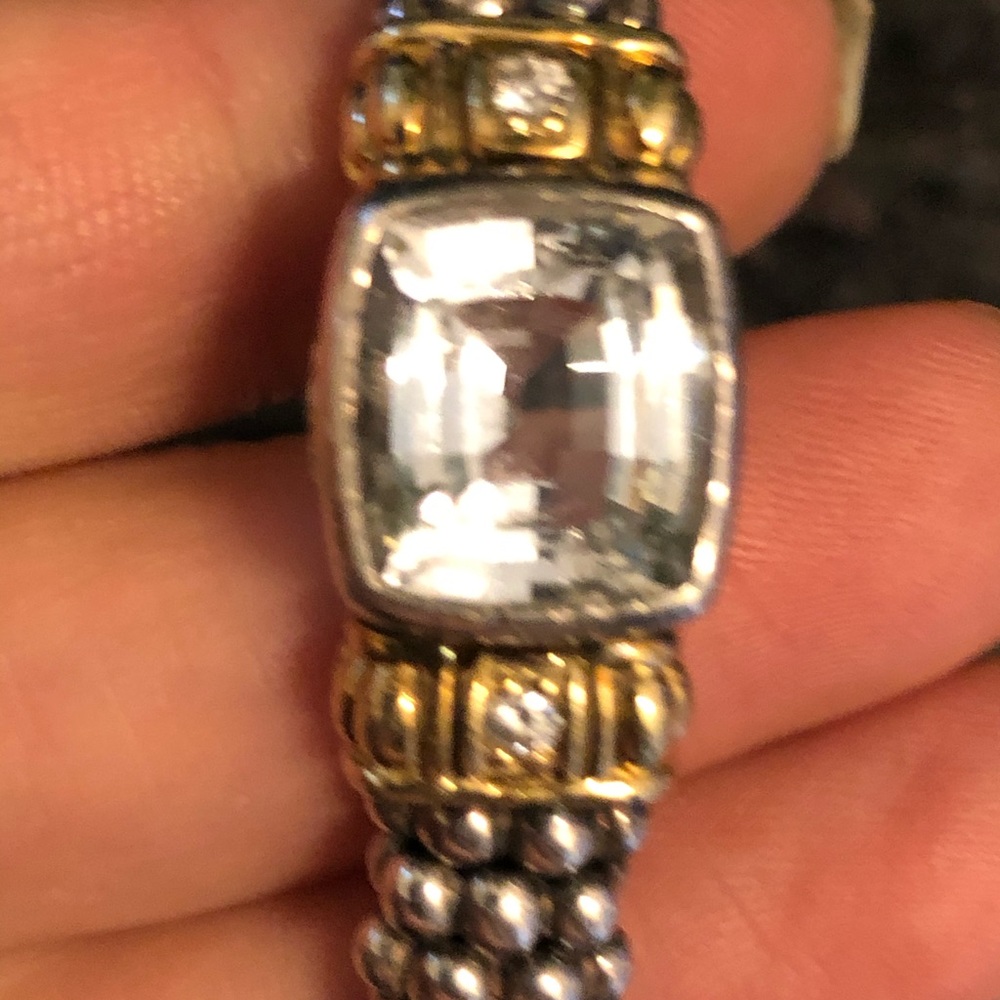 Lagos White topaz and diamond gold bracelet - Picture 4 of 8